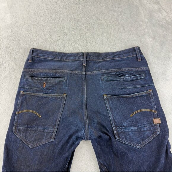 Vintage G-Star Men's Sz 40x31 Staq 3D Tapered Dark Indigo Denim Jeans Button Fly - Picture 13 of 13